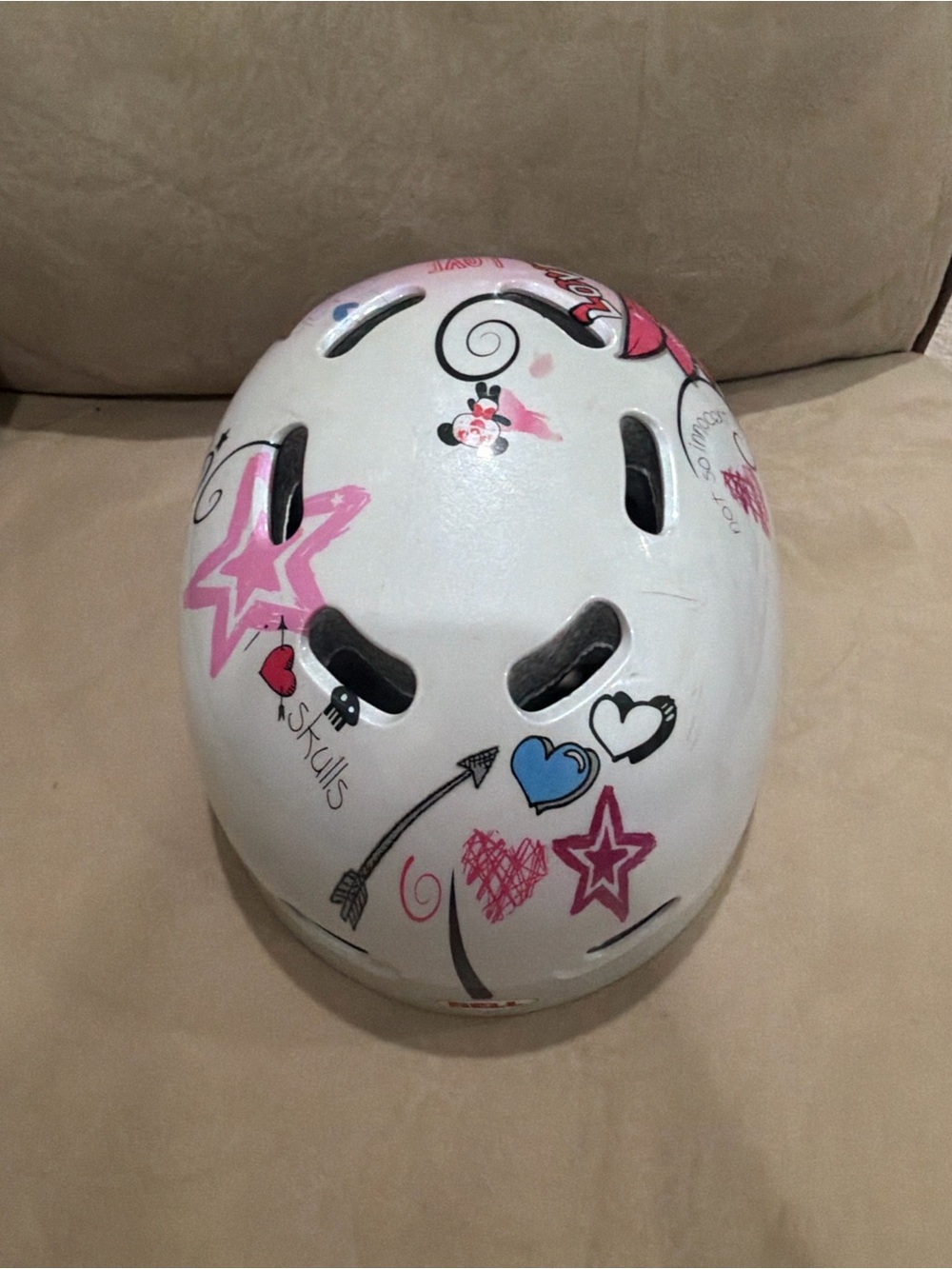 Bike Candy Youth Helmet, Size 53–56 cm (Youth M/L), Pink/White Design